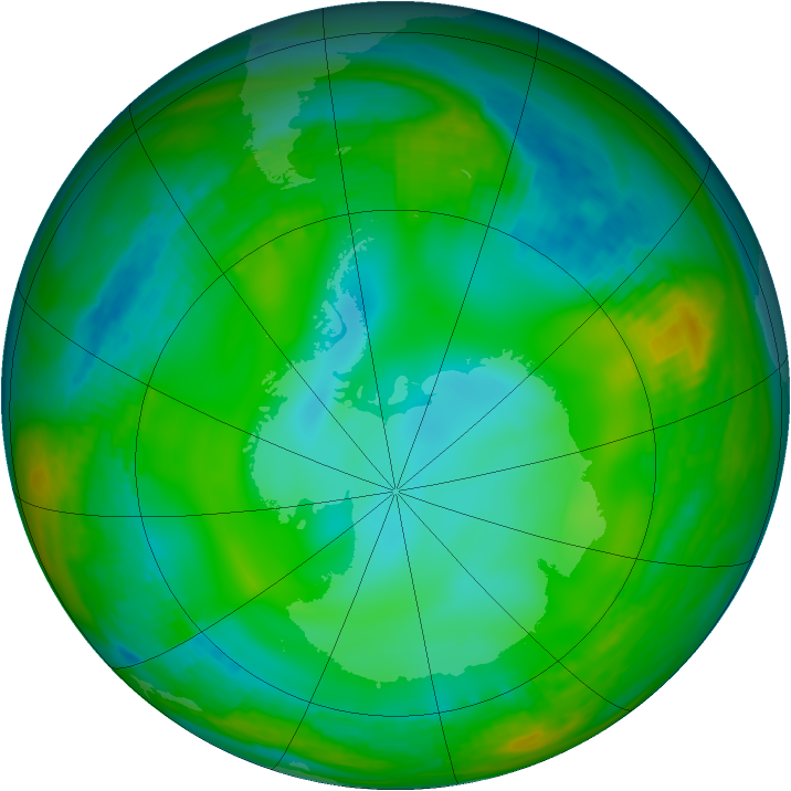 Antarctic ozone map for 26 June 1981